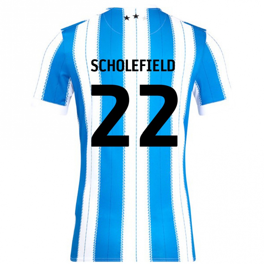 Niño Fútbol Camiseta Lois Scholefield #22 Azul Blanco 1ª Equipación 2024/25