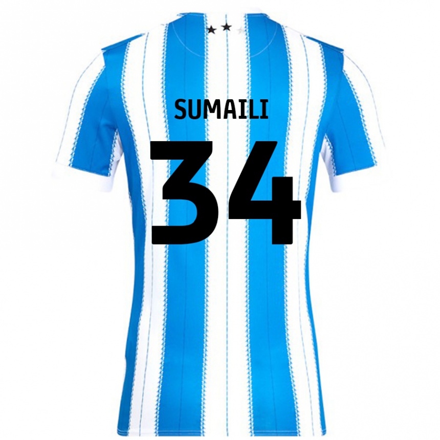 Niño Fútbol Camiseta Falone Sumaili #34 Azul Blanco 1ª Equipación 2024/25