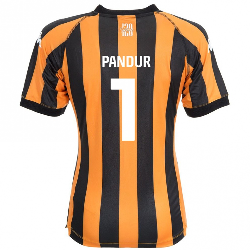 Niño Fútbol Camiseta Ivor Pandur #1 Negro Ámbar 1ª Equipación 2024/25