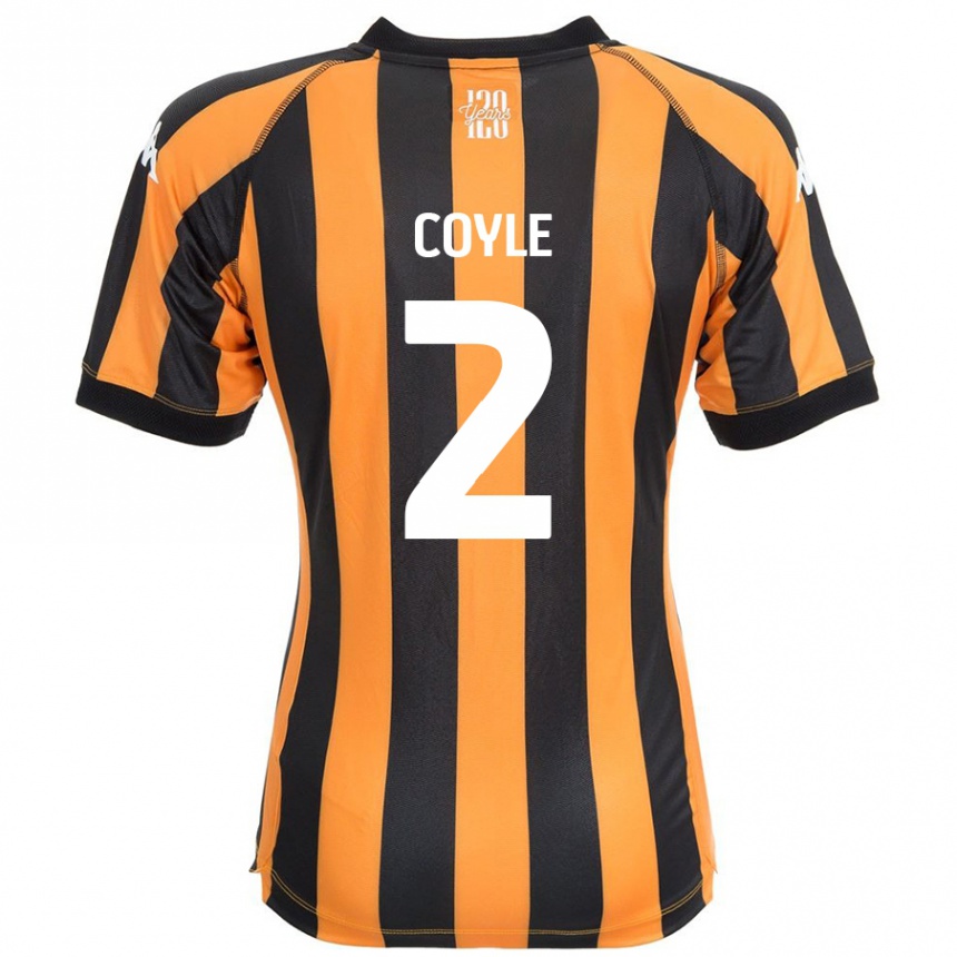 Niño Fútbol Camiseta Lewie Coyle #2 Negro Ámbar 1ª Equipación 2024/25