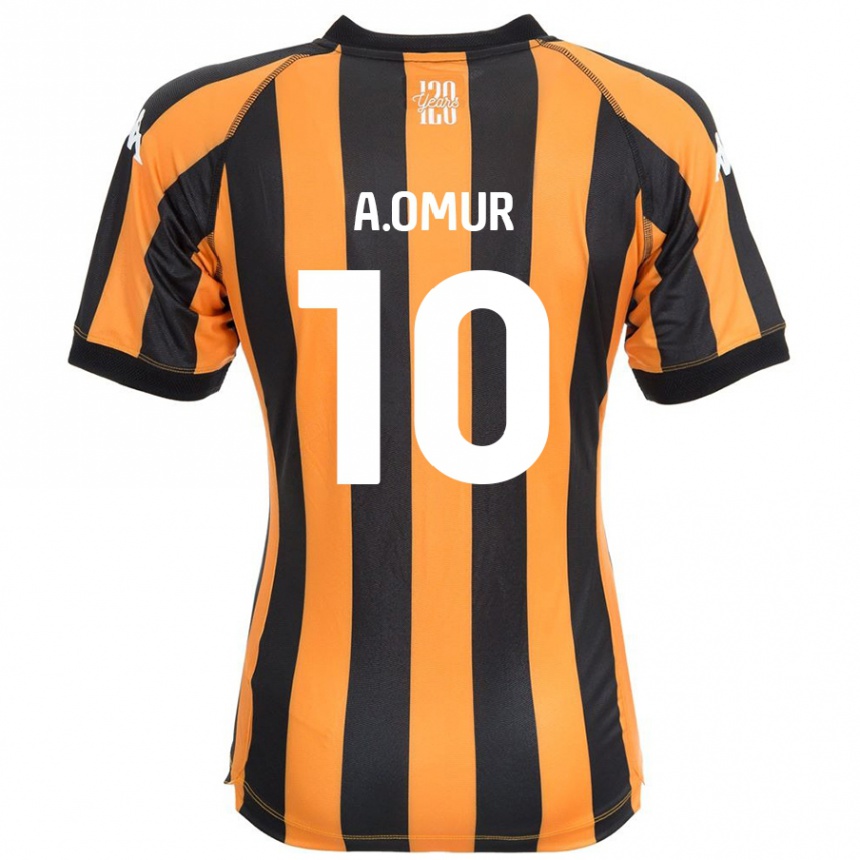 Niño Fútbol Camiseta Abdülkadir Ömür #10 Negro Ámbar 1ª Equipación 2024/25