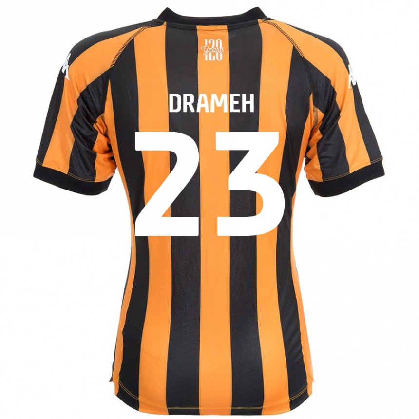 Niño Fútbol Camiseta Cody Drameh #23 Negro Ámbar 1ª Equipación 2024/25