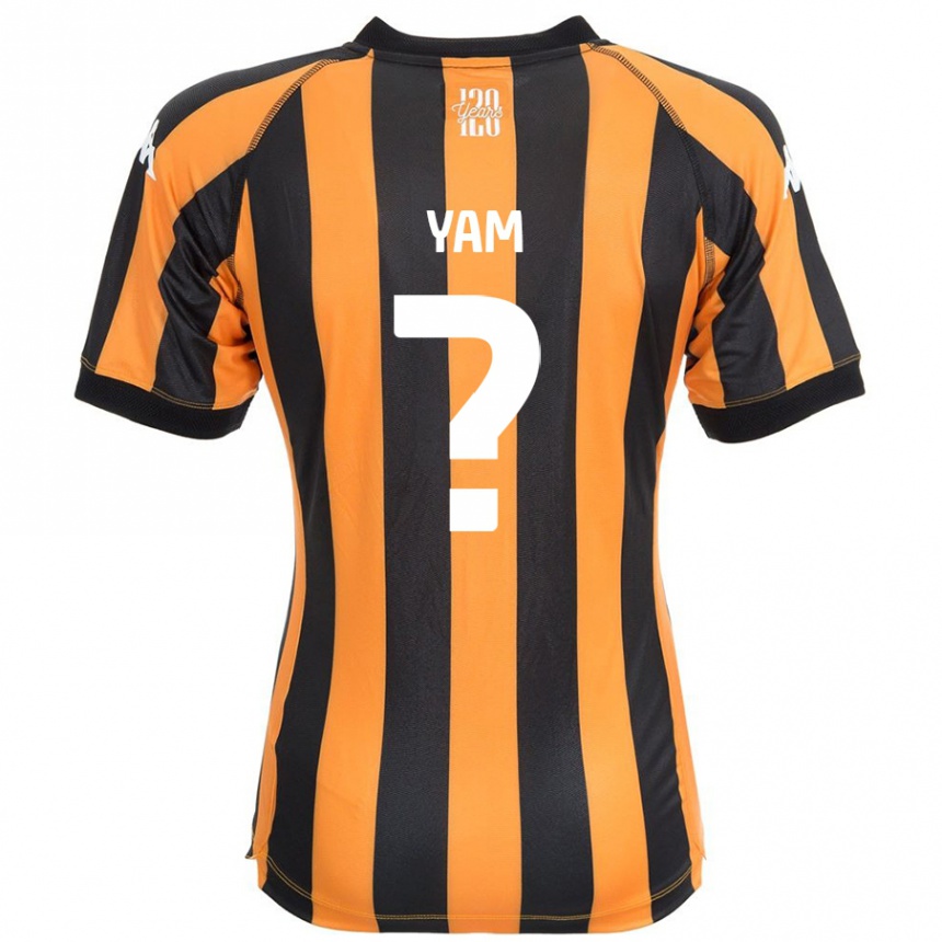 Niño Fútbol Camiseta Callum Yam #0 Negro Ámbar 1ª Equipación 2024/25