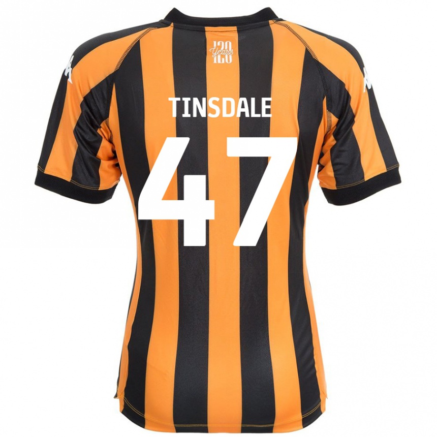 Niño Fútbol Camiseta Nathan Tinsdale #47 Negro Ámbar 1ª Equipación 2024/25