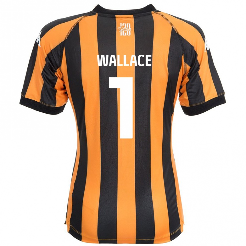 Niño Fútbol Camiseta Abbi Wallace #1 Negro Ámbar 1ª Equipación 2024/25