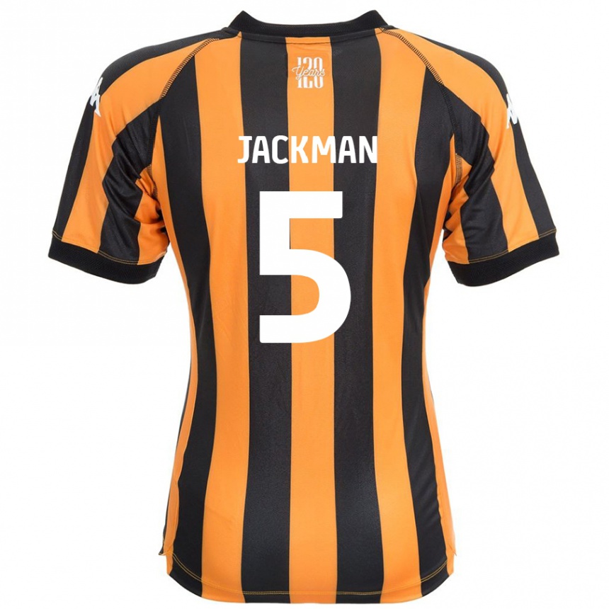 Niño Fútbol Camiseta Ellice Jackman #5 Negro Ámbar 1ª Equipación 2024/25