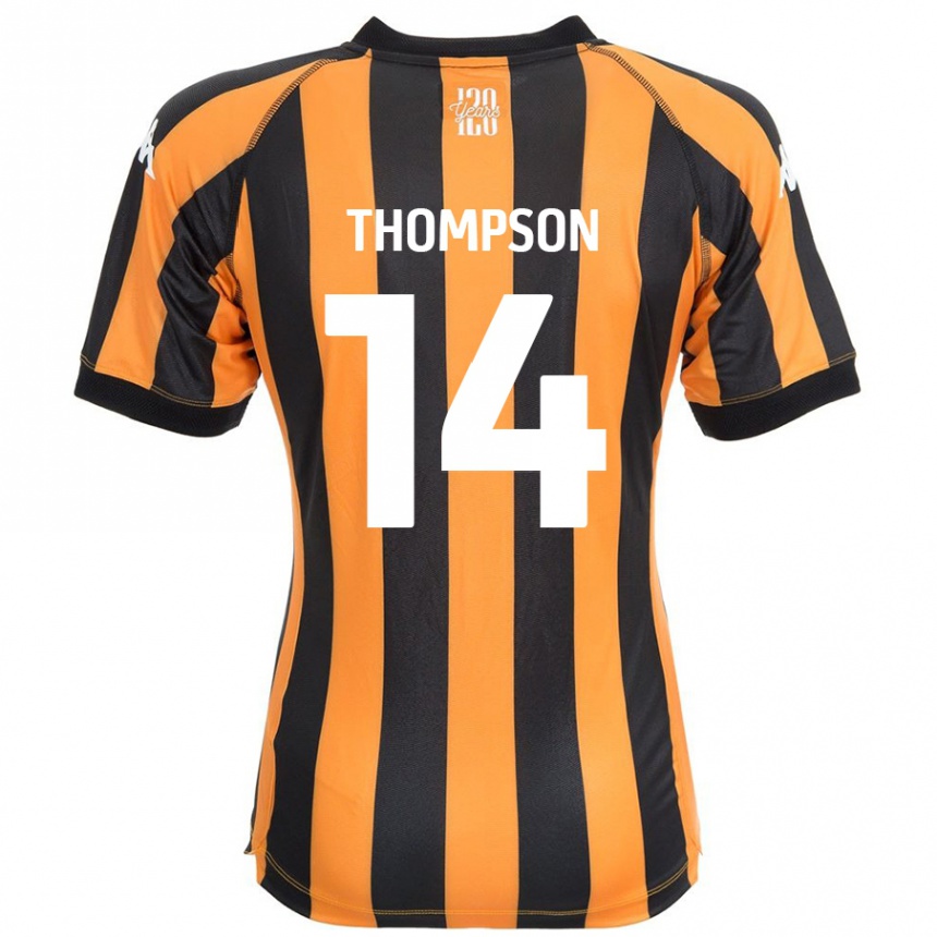 Niño Fútbol Camiseta Katie Thompson #14 Negro Ámbar 1ª Equipación 2024/25