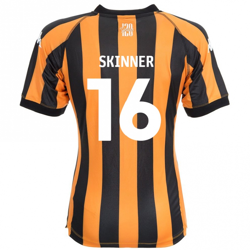 Niño Fútbol Camiseta Harley Skinner #16 Negro Ámbar 1ª Equipación 2024/25