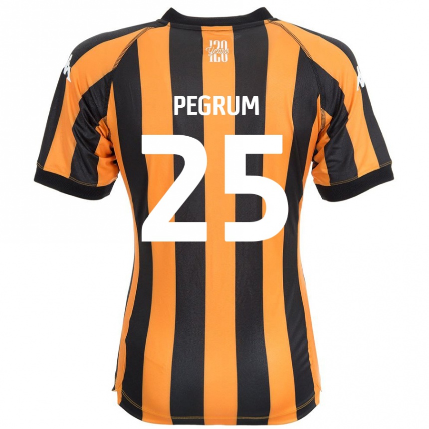 Niño Fútbol Camiseta Florence Pegrum #25 Negro Ámbar 1ª Equipación 2024/25