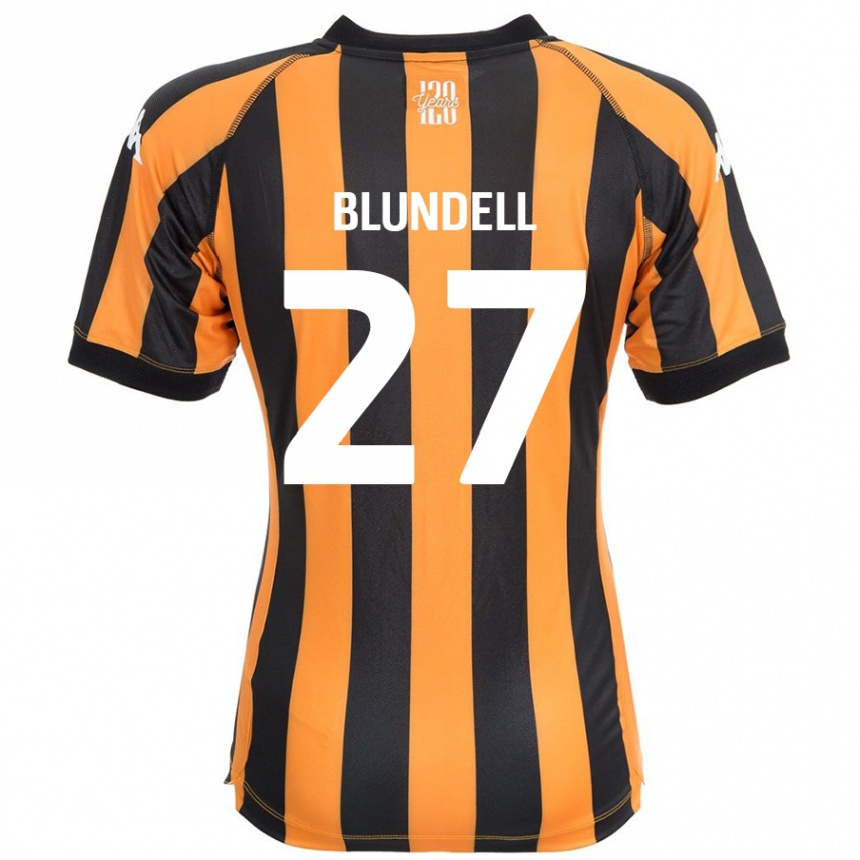 Niño Fútbol Camiseta Maddie Blundell #27 Negro Ámbar 1ª Equipación 2024/25