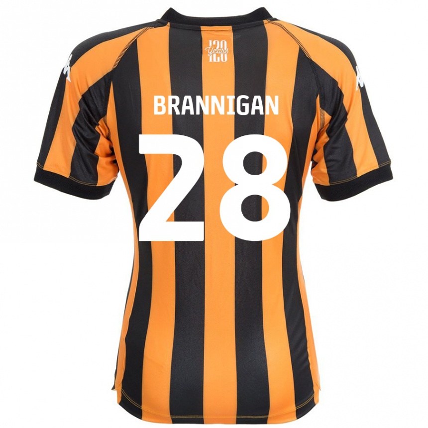 Niño Fútbol Camiseta Aoife Brannigan #28 Negro Ámbar 1ª Equipación 2024/25