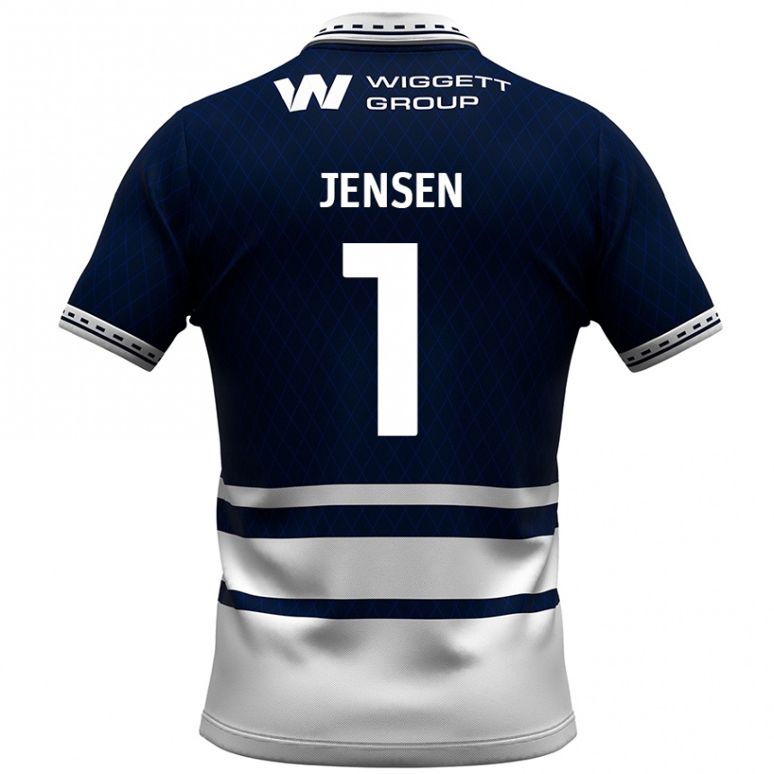 Niño Fútbol Camiseta Lukas Jensen #1 Azul Marino Blanco 1ª Equipación 2024/25