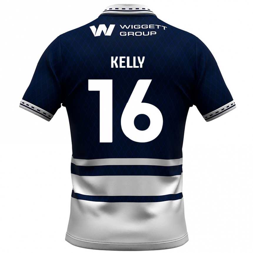 Niño Fútbol Camiseta Daniel Kelly #16 Azul Marino Blanco 1ª Equipación 2024/25