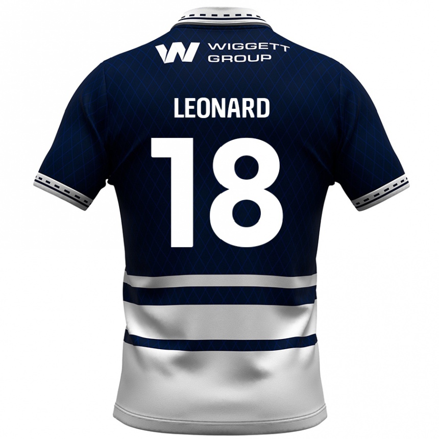 Niño Fútbol Camiseta Ryan Leonard #18 Azul Marino Blanco 1ª Equipación 2024/25