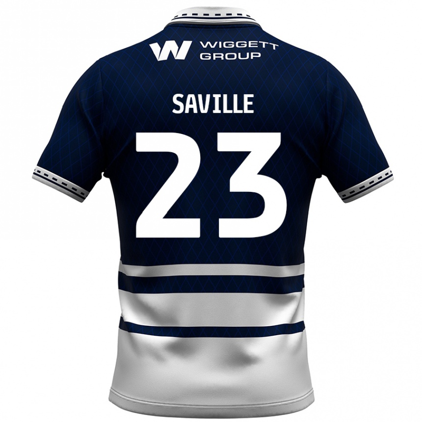 Niño Fútbol Camiseta George Saville #23 Azul Marino Blanco 1ª Equipación 2024/25