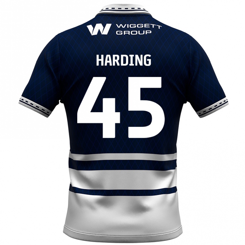 Niño Fútbol Camiseta Wes Harding #45 Azul Marino Blanco 1ª Equipación 2024/25