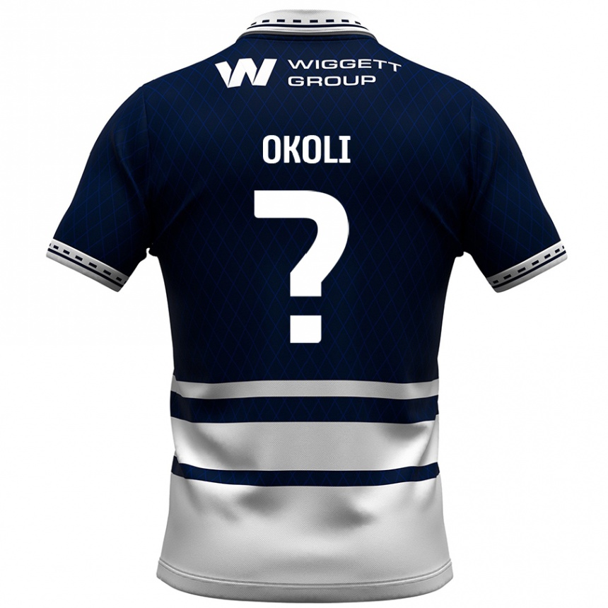 Niño Fútbol Camiseta Chinwike Okoli #0 Azul Marino Blanco 1ª Equipación 2024/25