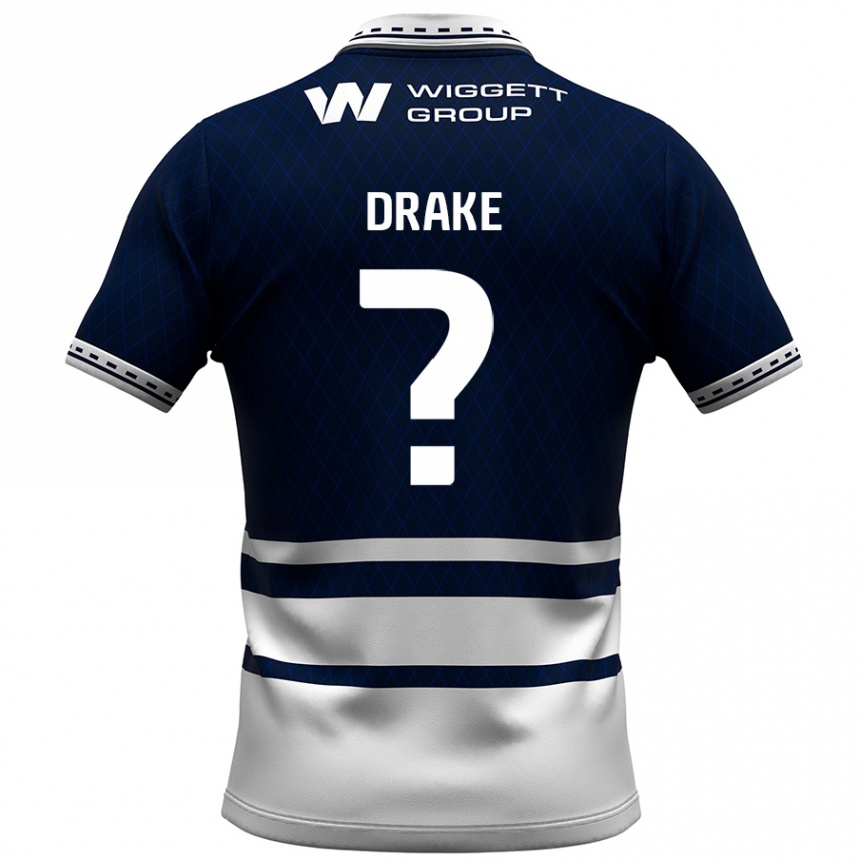 Niño Fútbol Camiseta Ben Drake #0 Azul Marino Blanco 1ª Equipación 2024/25