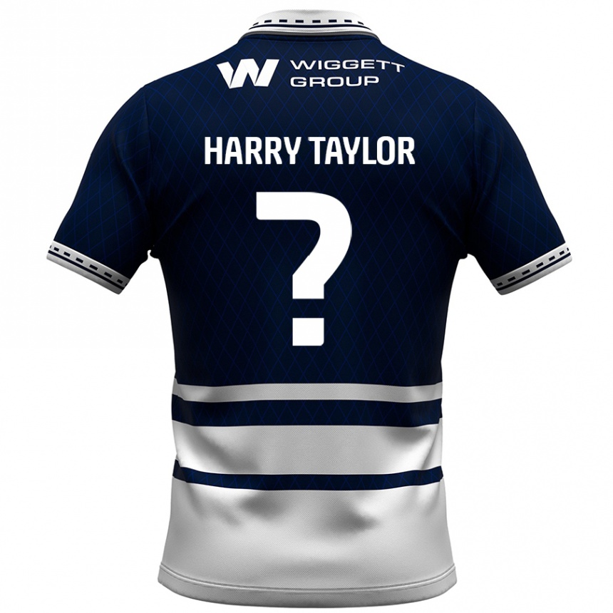 Niño Fútbol Camiseta Harry Taylor #0 Azul Marino Blanco 1ª Equipación 2024/25