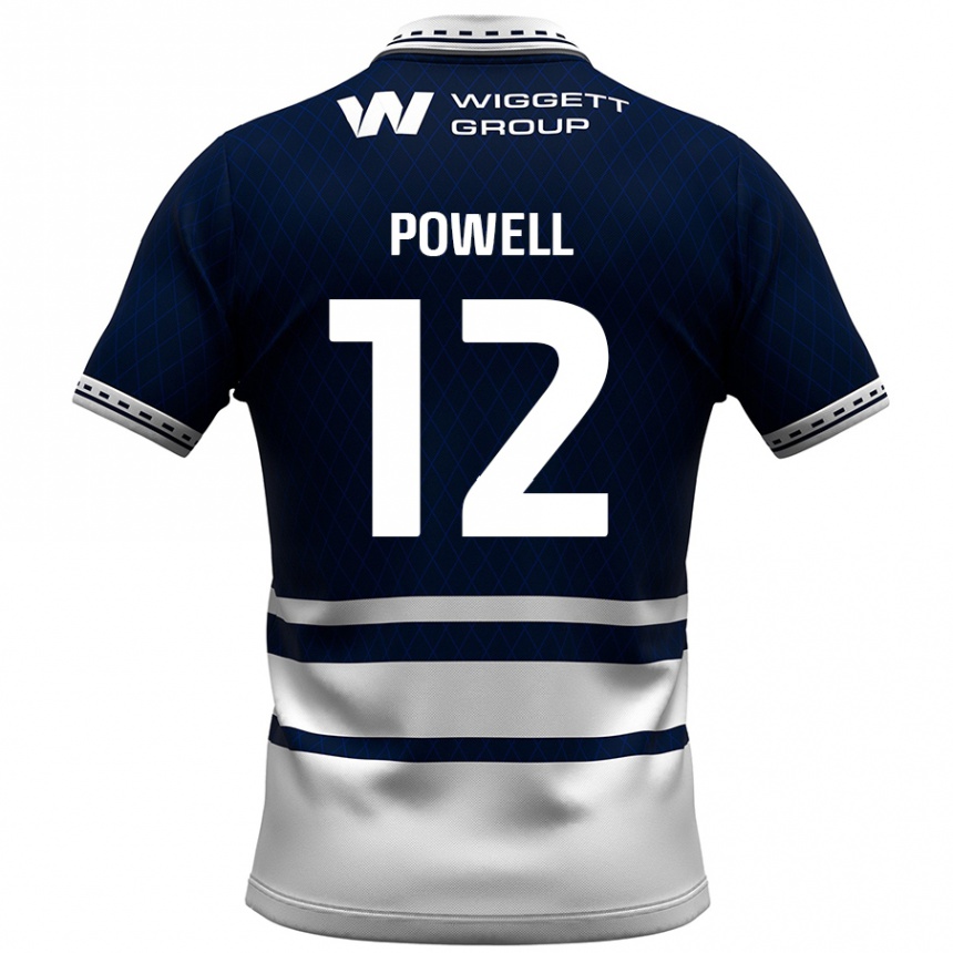 Niño Fútbol Camiseta Beth Powell #12 Azul Marino Blanco 1ª Equipación 2024/25