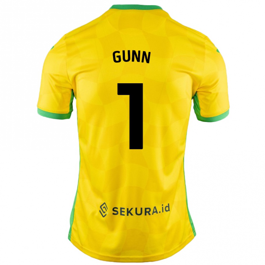 Niño Fútbol Camiseta Angus Gunn #1 Amarillo Verde 1ª Equipación 2024/25