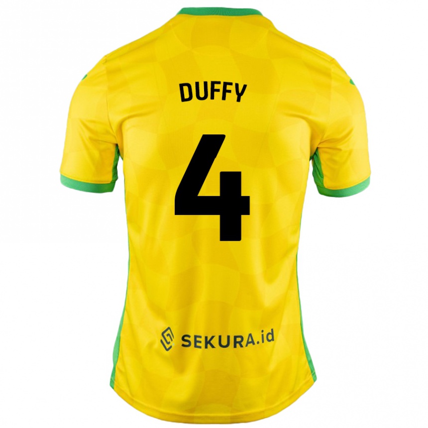 Niño Fútbol Camiseta Shane Duffy #4 Amarillo Verde 1ª Equipación 2024/25