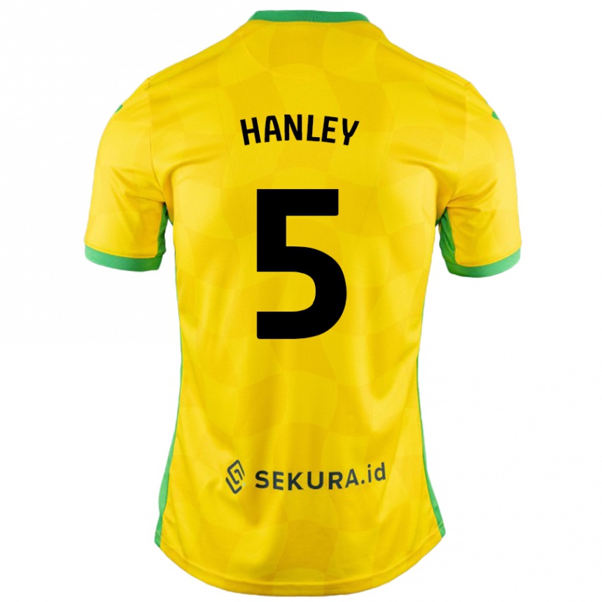 Niño Fútbol Camiseta Grant Hanley #5 Amarillo Verde 1ª Equipación 2024/25