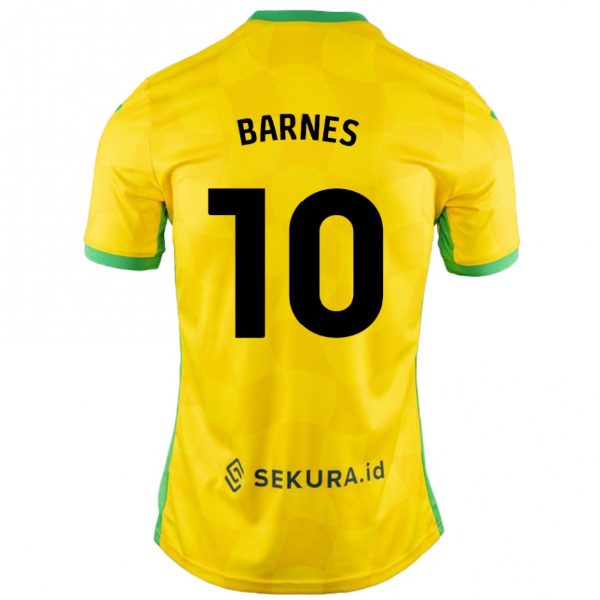 Niño Fútbol Camiseta Ashley Barnes #10 Amarillo Verde 1ª Equipación 2024/25