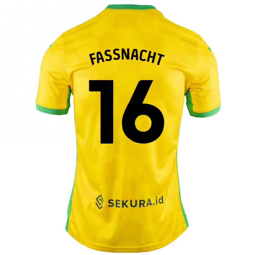 Niño Fútbol Camiseta Christian Fassnacht #16 Amarillo Verde 1ª Equipación 2024/25