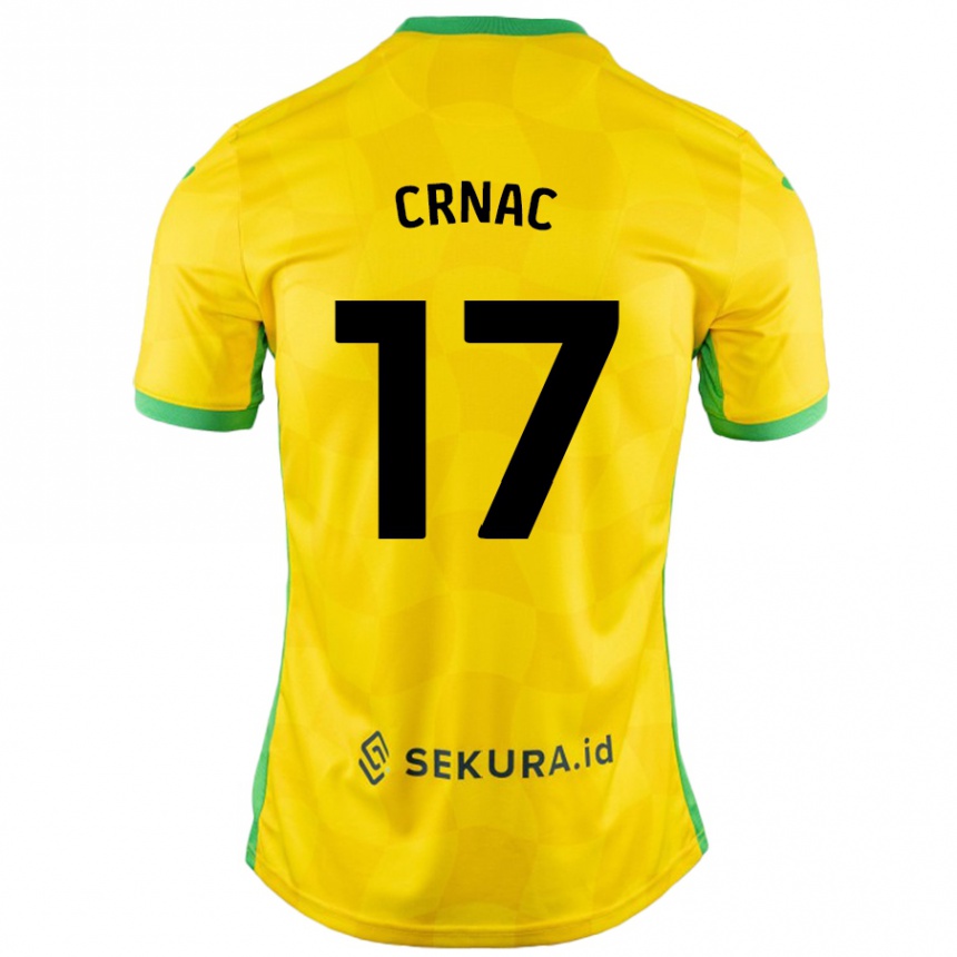 Niño Fútbol Camiseta Ante Crnac #17 Amarillo Verde 1ª Equipación 2024/25