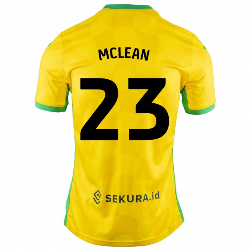 Niño Fútbol Camiseta Kenny Mclean #23 Amarillo Verde 1ª Equipación 2024/25