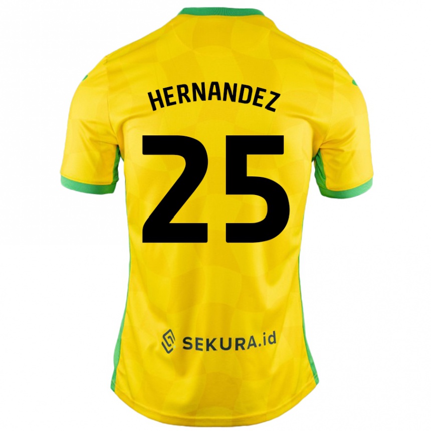 Niño Fútbol Camiseta Onel Hernández #25 Amarillo Verde 1ª Equipación 2024/25