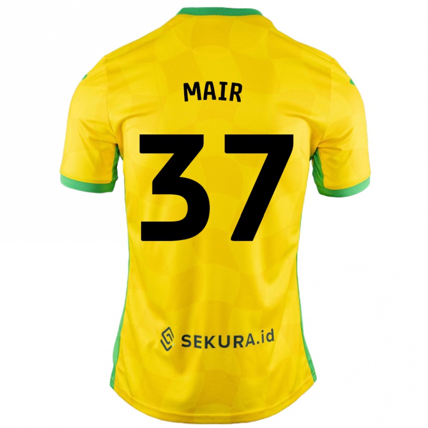 Niño Fútbol Camiseta Archie Mair #37 Amarillo Verde 1ª Equipación 2024/25