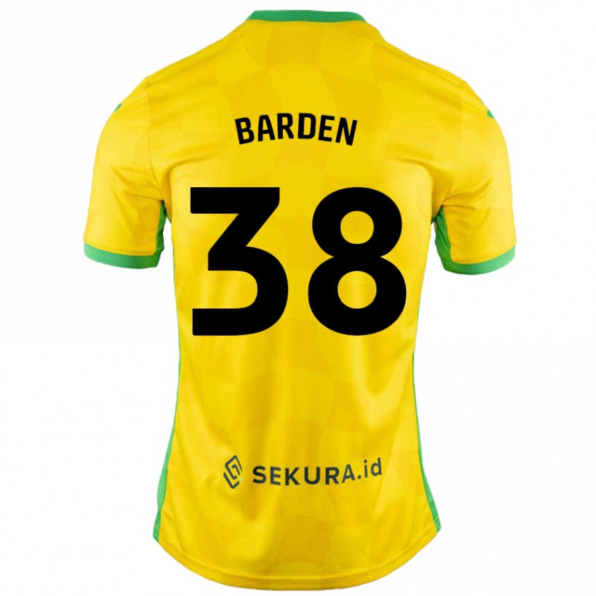 Niño Fútbol Camiseta Daniel Barden #38 Amarillo Verde 1ª Equipación 2024/25