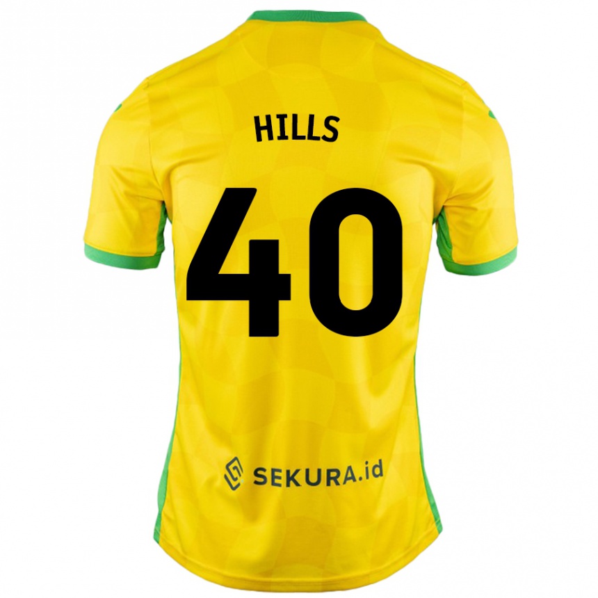 Niño Fútbol Camiseta Brad Hills #40 Amarillo Verde 1ª Equipación 2024/25