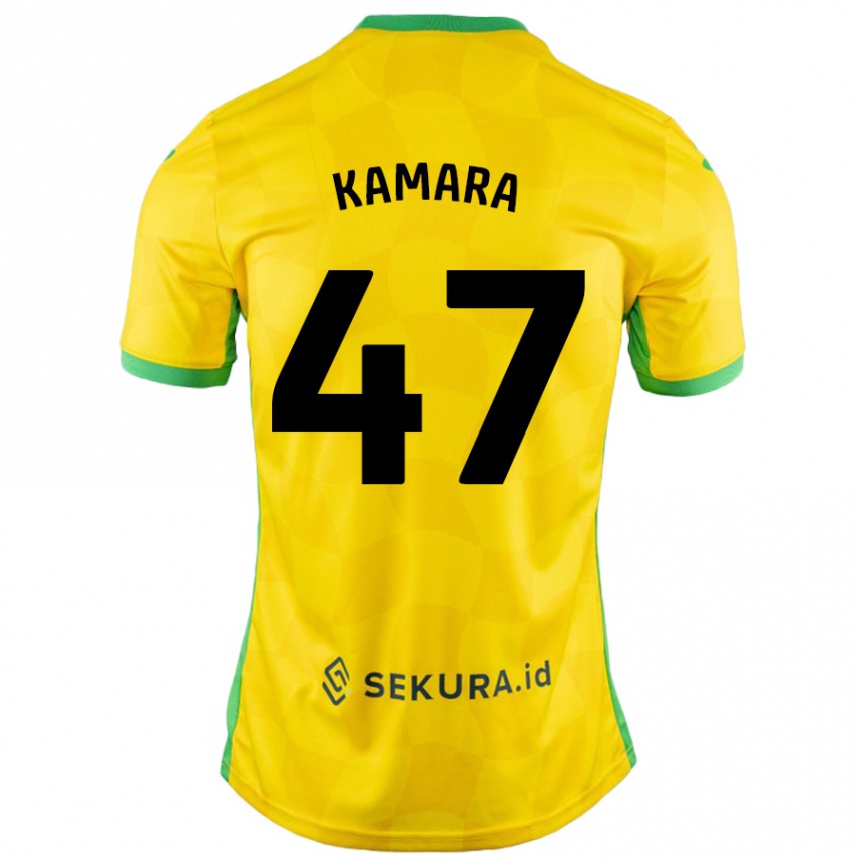 Niño Fútbol Camiseta Abu Kamara #47 Amarillo Verde 1ª Equipación 2024/25