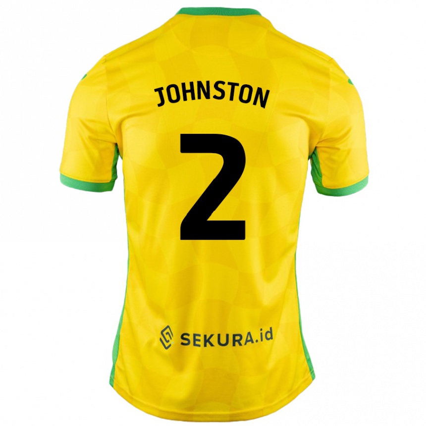 Niño Fútbol Camiseta Chardonnay Johnston #2 Amarillo Verde 1ª Equipación 2024/25