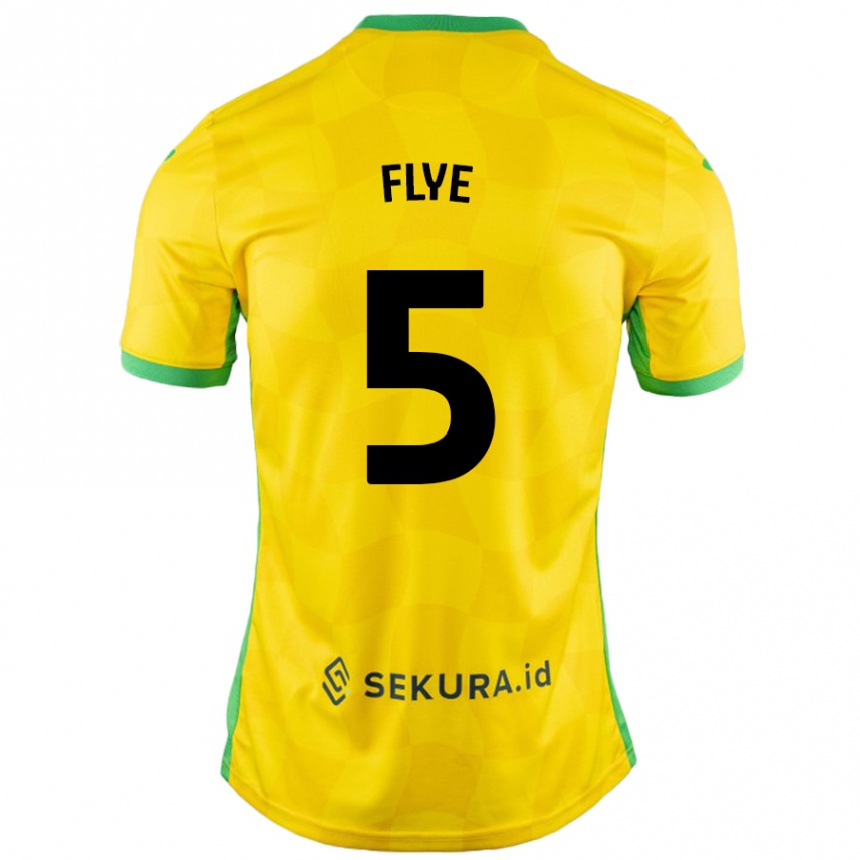 Niño Fútbol Camiseta Ceri Flye #5 Amarillo Verde 1ª Equipación 2024/25