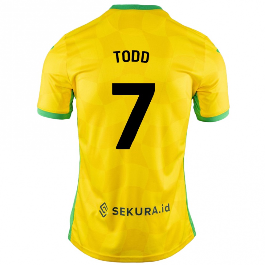 Niño Fútbol Camiseta Megan Todd #7 Amarillo Verde 1ª Equipación 2024/25