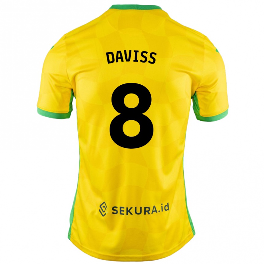 Niño Fútbol Camiseta Millie Daviss #8 Amarillo Verde 1ª Equipación 2024/25