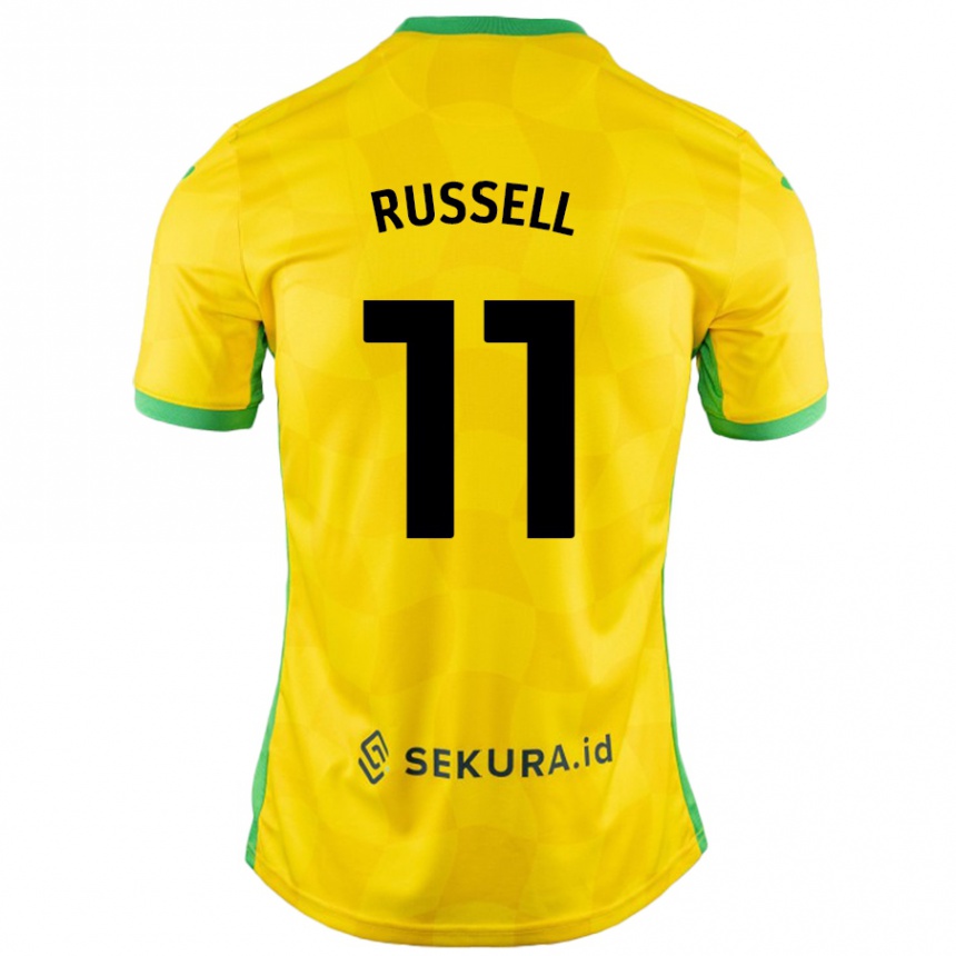 Niño Fútbol Camiseta Rebecca Russell #11 Amarillo Verde 1ª Equipación 2024/25