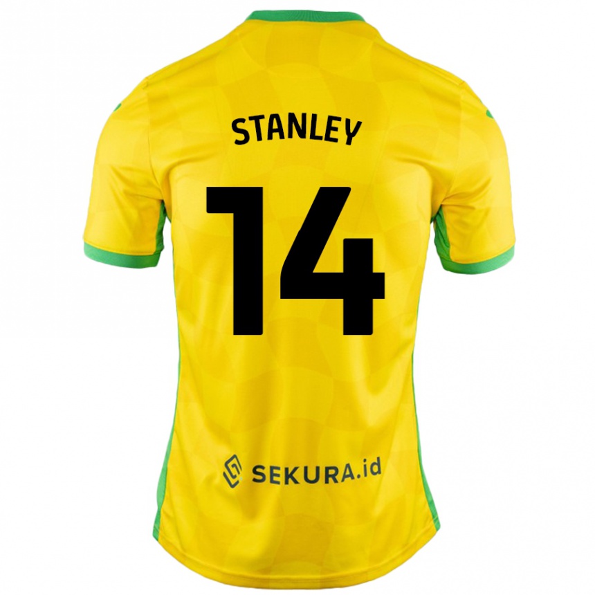 Niño Fútbol Camiseta Kathryn Stanley #14 Amarillo Verde 1ª Equipación 2024/25