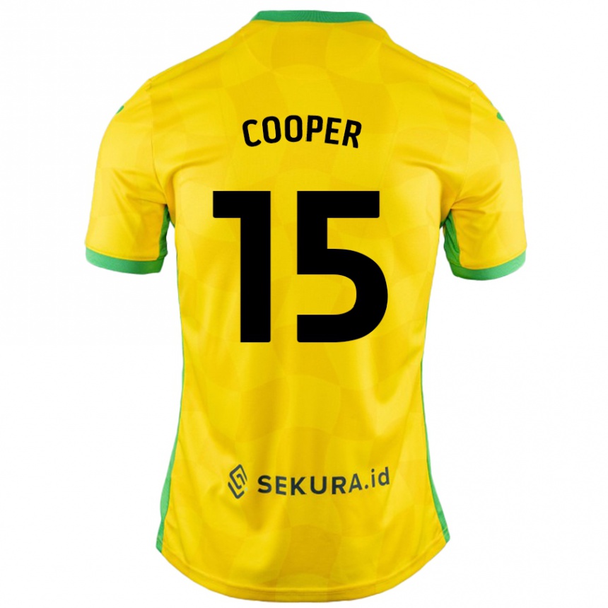 Niño Fútbol Camiseta Naomi Cooper #15 Amarillo Verde 1ª Equipación 2024/25