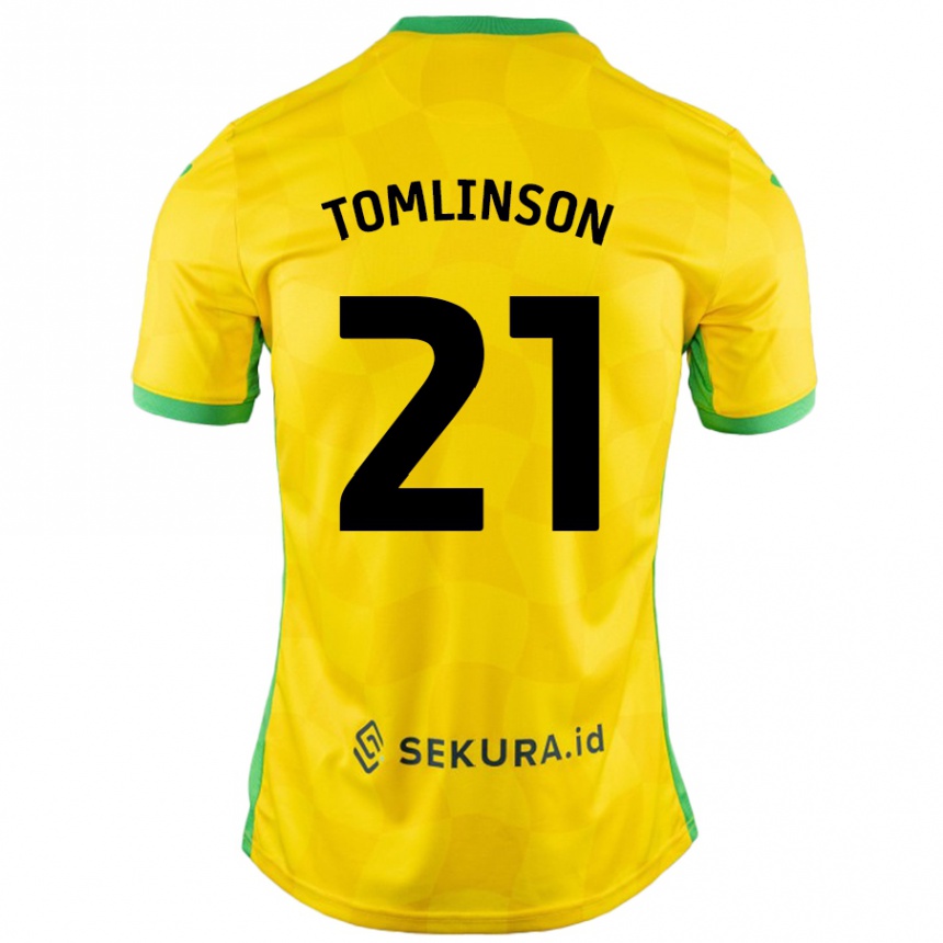 Niño Fútbol Camiseta Lauren Tomlinson #21 Amarillo Verde 1ª Equipación 2024/25