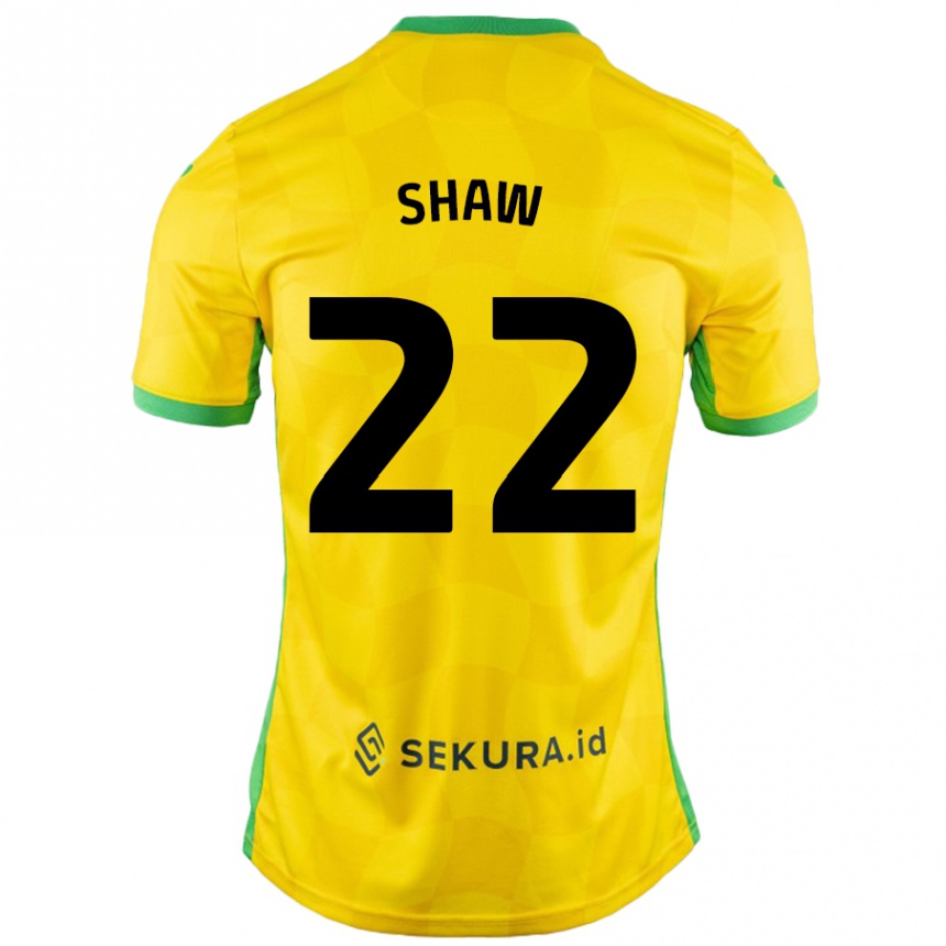 Niño Fútbol Camiseta Shannon Shaw #22 Amarillo Verde 1ª Equipación 2024/25