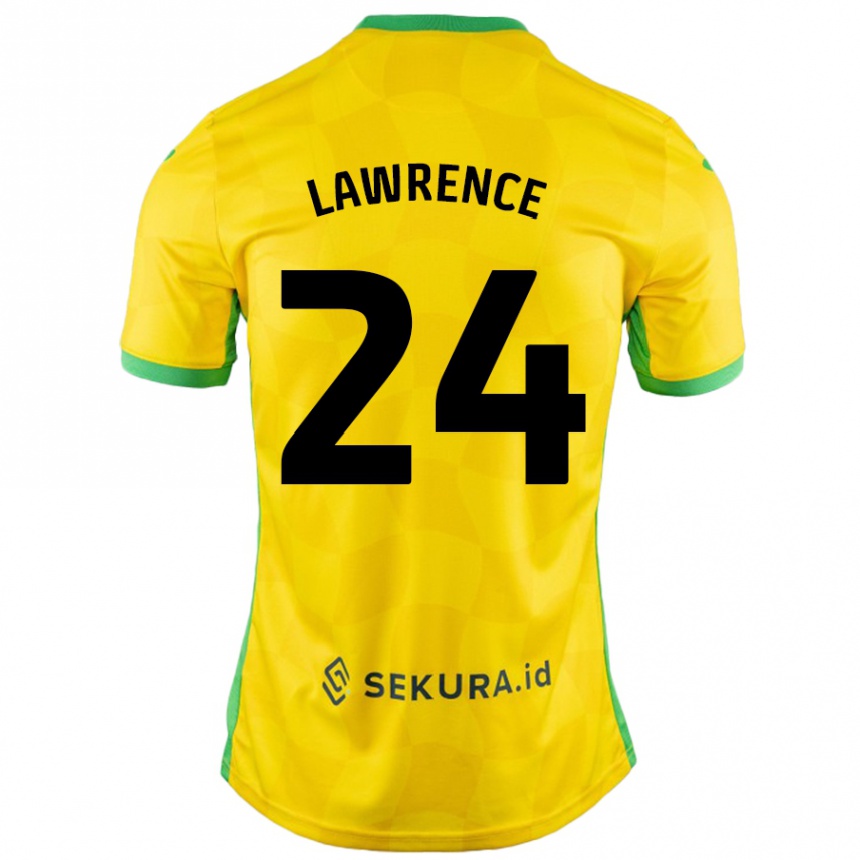 Niño Fútbol Camiseta Rachel Lawrence #24 Amarillo Verde 1ª Equipación 2024/25