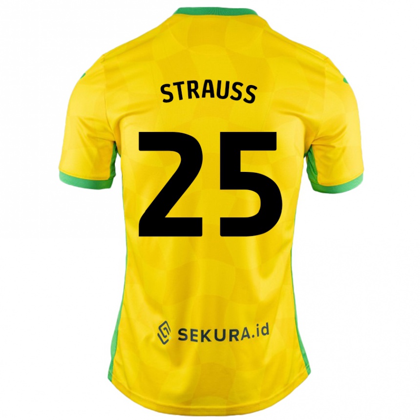 Niño Fútbol Camiseta Hope Strauss #25 Amarillo Verde 1ª Equipación 2024/25