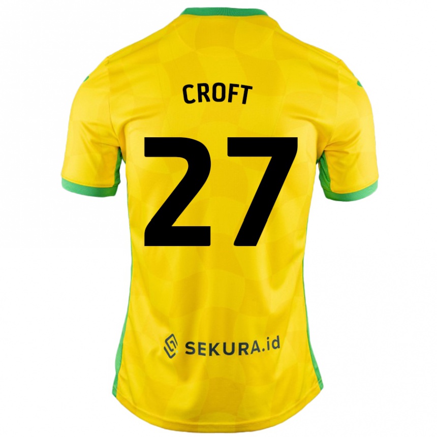 Niño Fútbol Camiseta Mary Croft #27 Amarillo Verde 1ª Equipación 2024/25