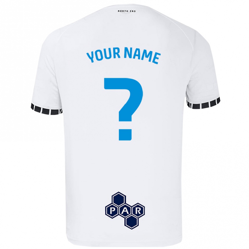 Niño Fútbol Camiseta Su Nombre #0 Blanco 1ª Equipación 2024/25