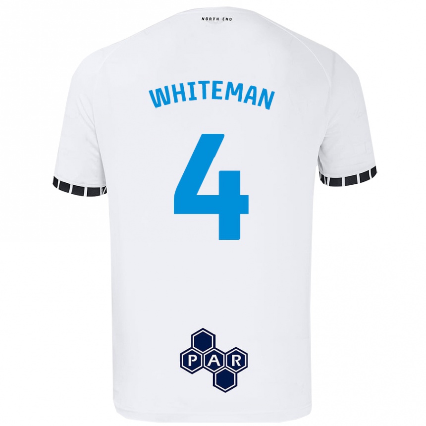 Niño Fútbol Camiseta Ben Whiteman #4 Blanco 1ª Equipación 2024/25